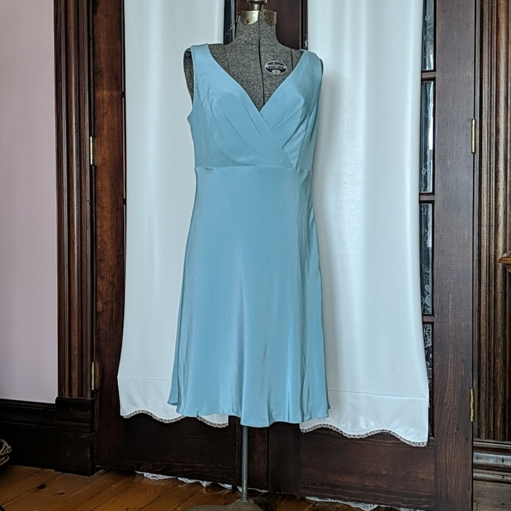 Ann Taylor Light Blue Silk Dress Size 10